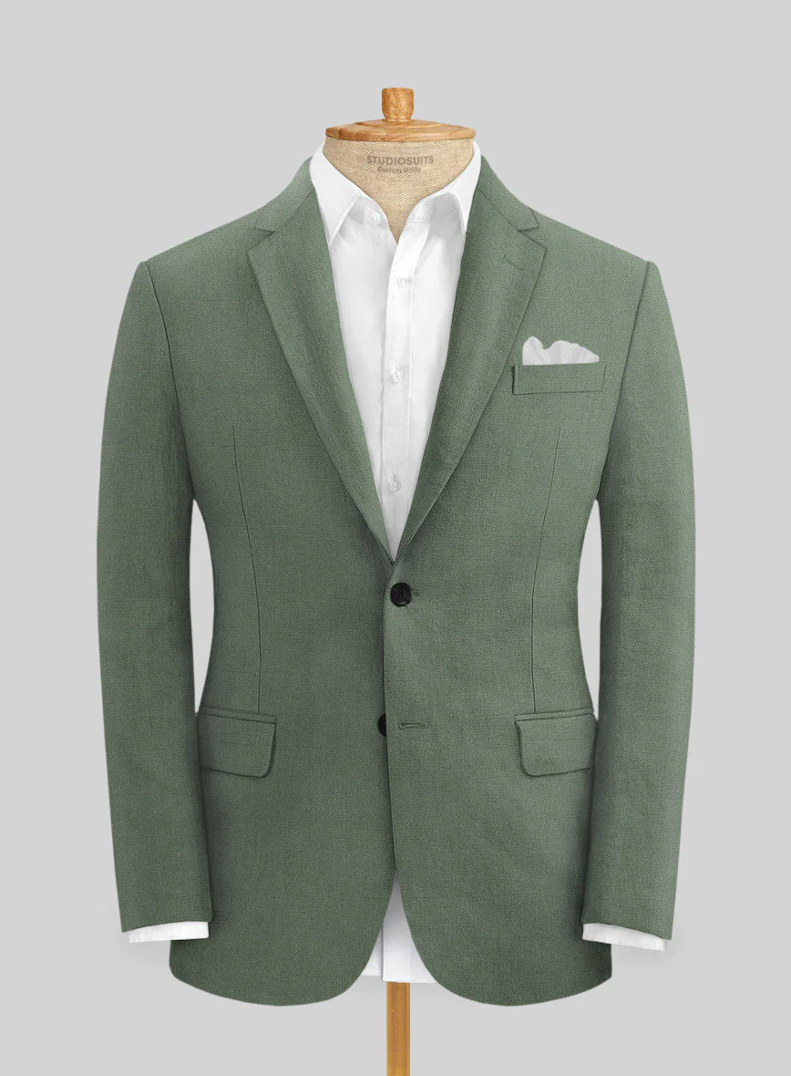 Solbiati Art Du Lin Sage Green Linen Jacket