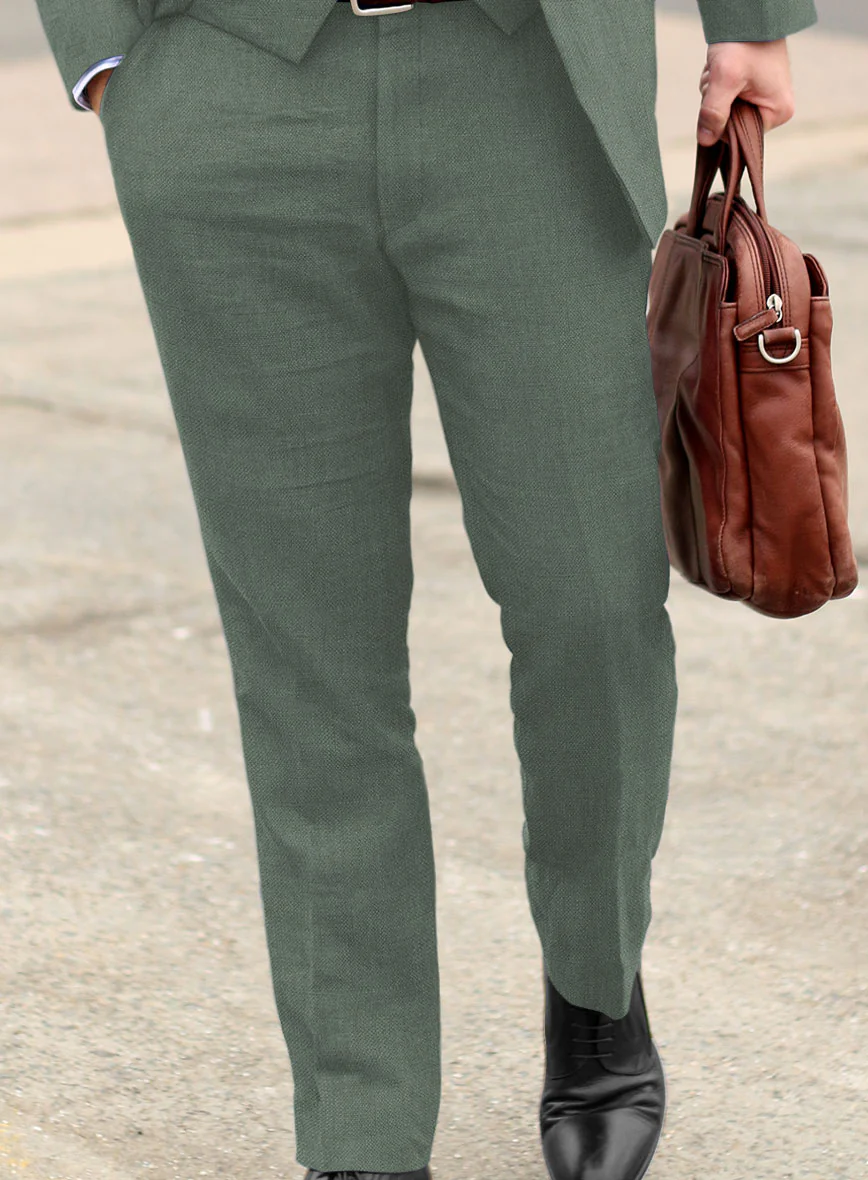 Solbiati Art Du Lin Sage Green Linen Suit - Image 5