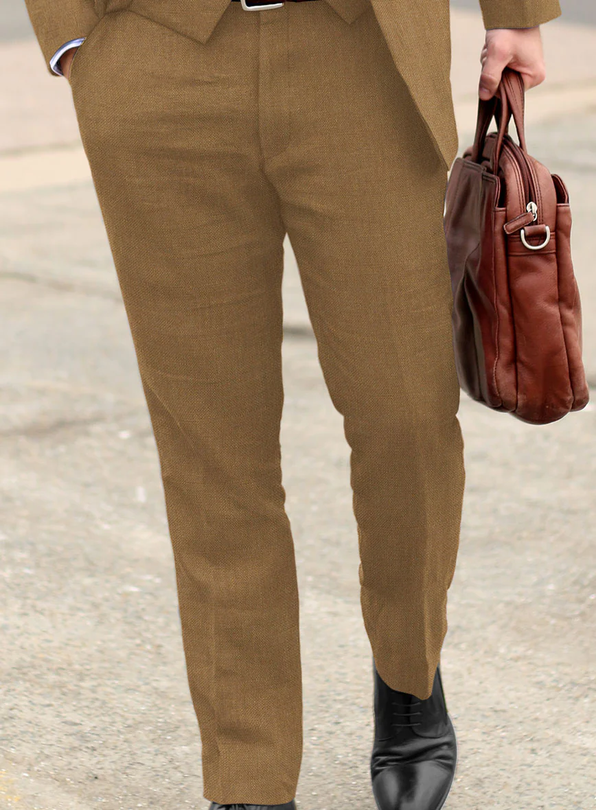 Solbiati Art Du Lin Tan Linen Pants - Image 2