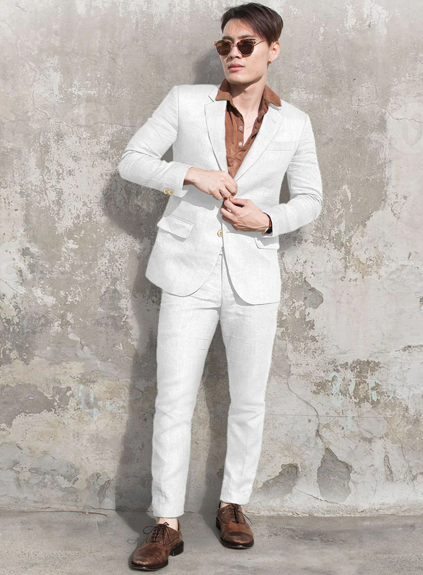 Solbiati Art Du Lin White Linen Suit - Image 2