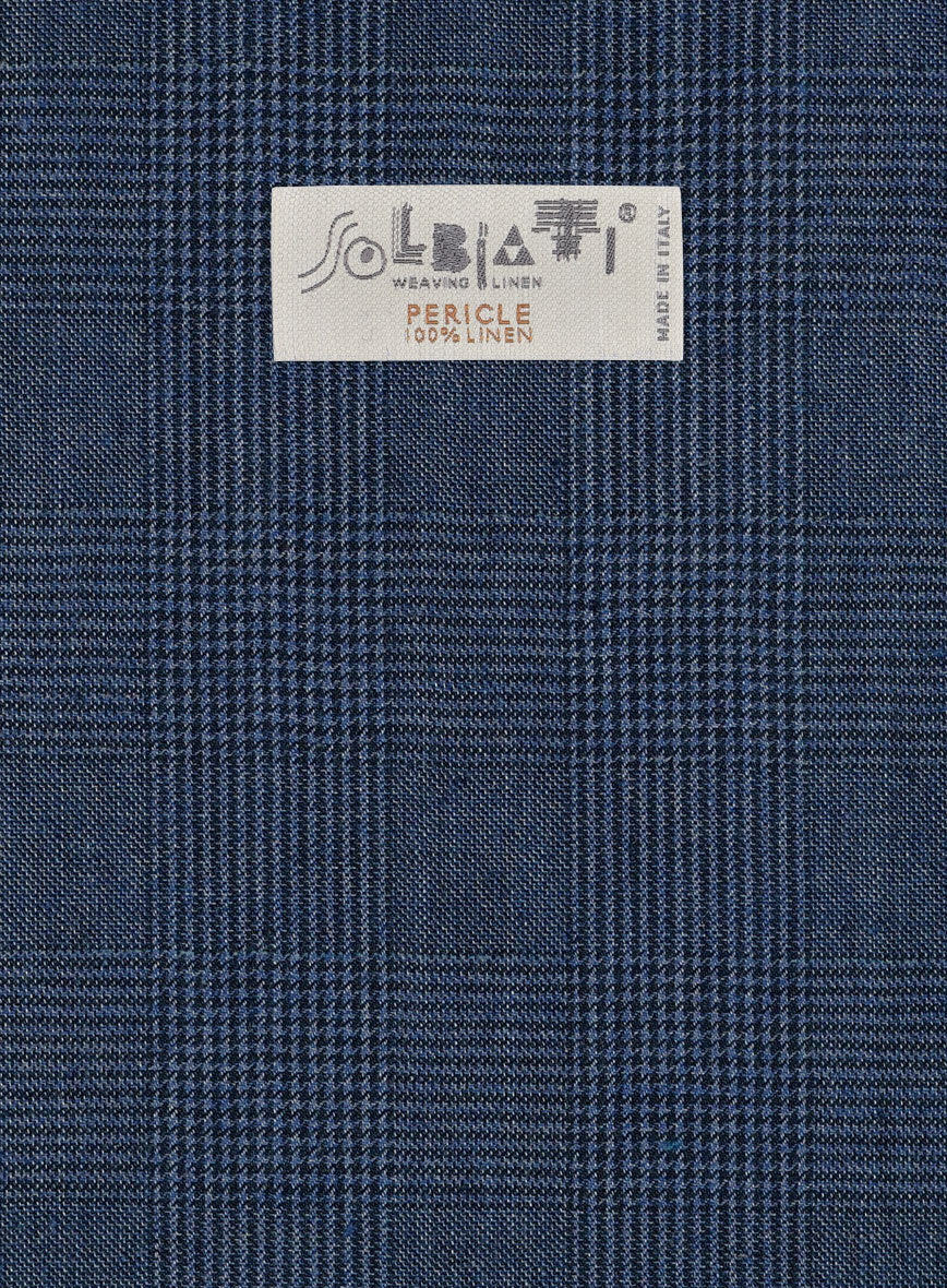 Solbiati Artic Blue Check Linen Jacket - Image 3
