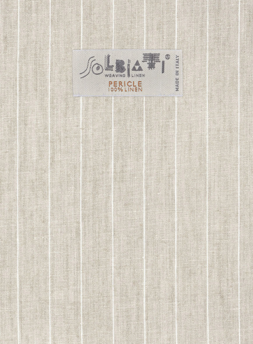 Solbiati Barn Beige Stripe Linen Jacket - Image 3