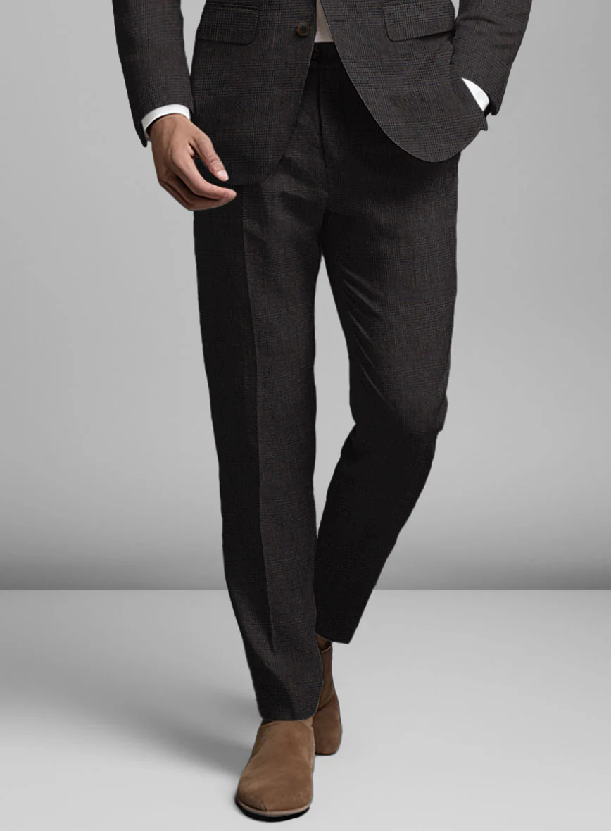 Solbiati Blue Brown Check Linen Suit - Image 5