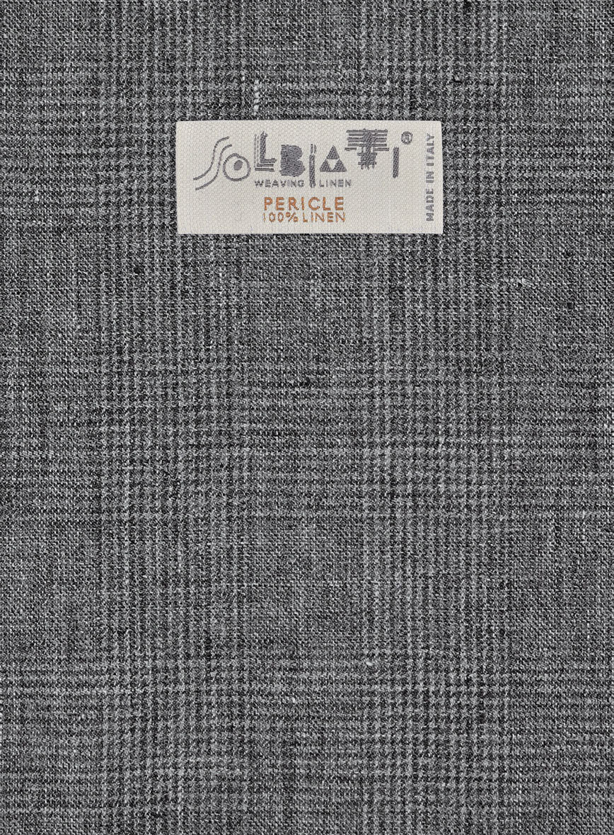 Solbiati Blue Gray Check Linen Jacket - Image 3