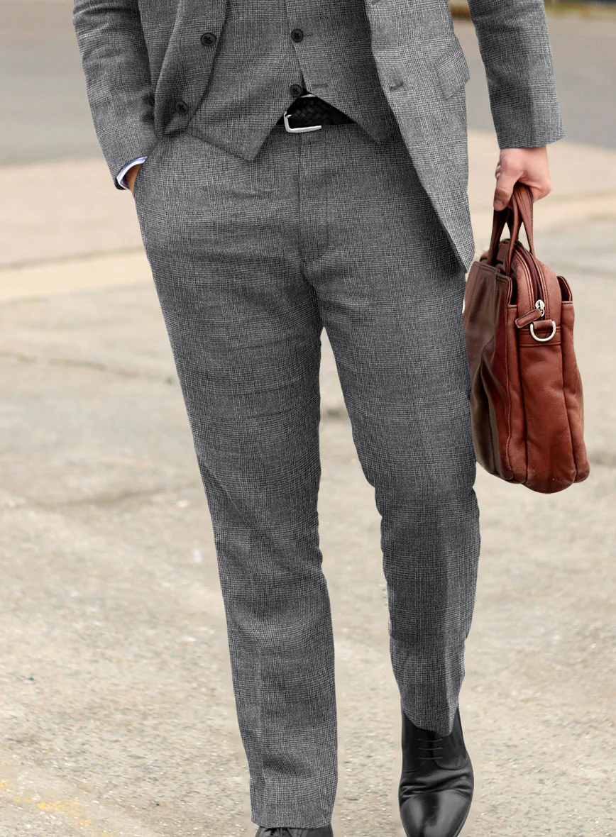 Solbiati Blue Gray Check Linen Suit - Image 6