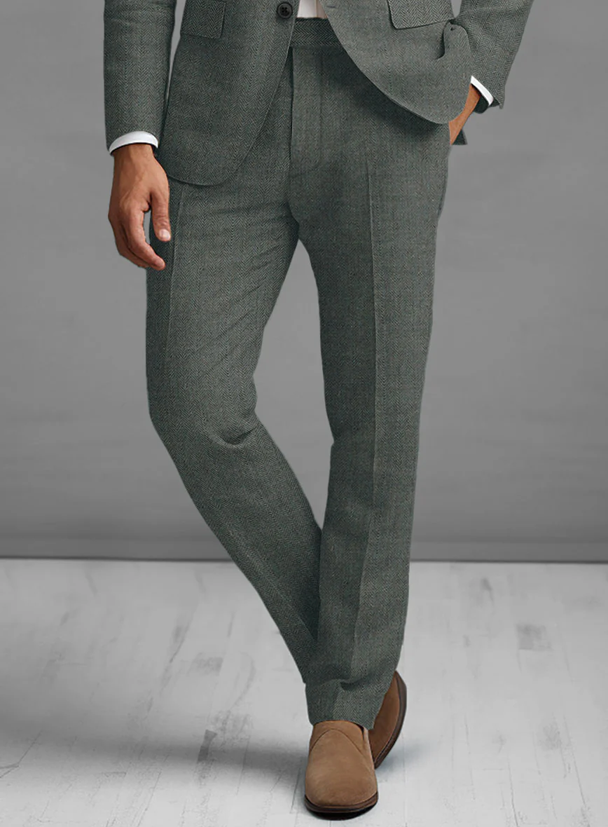 Solbiati Blue Green Herringbone Linen Suit - Image 6