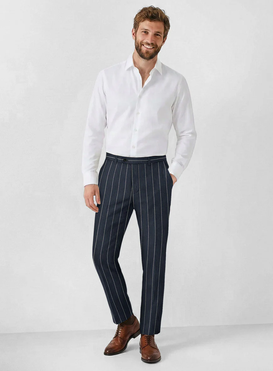 Solbiati Blue Wide Stripe Linen Suit - Image 7