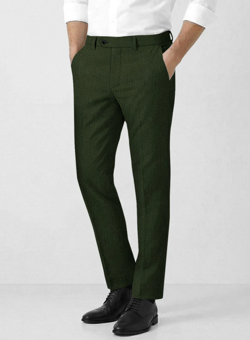 Solbiati Bottle Green Seersucker Pants