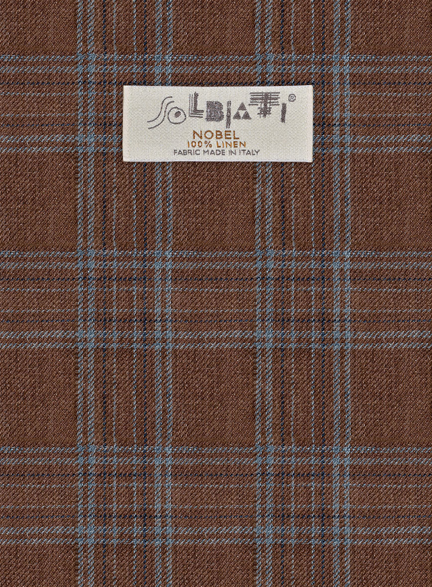 Solbiati Brown Square Linen Jacket - Image 2