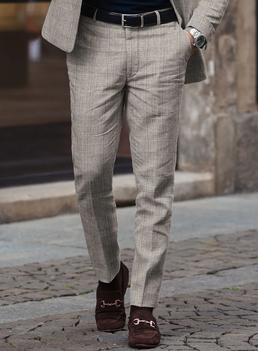Solbiati Carre Brown Glen Linen Pants - Image 2