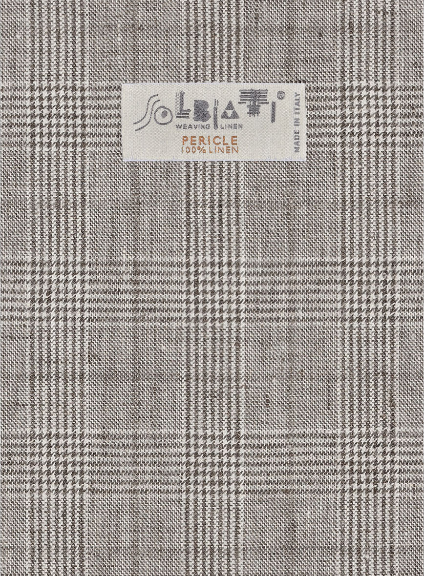 Solbiati Carre Brown Glen Linen Pants - Image 3