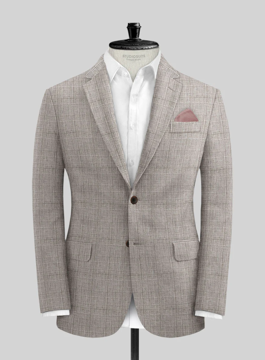 Solbiati Carre Brown Glen Linen Suit - Image 3