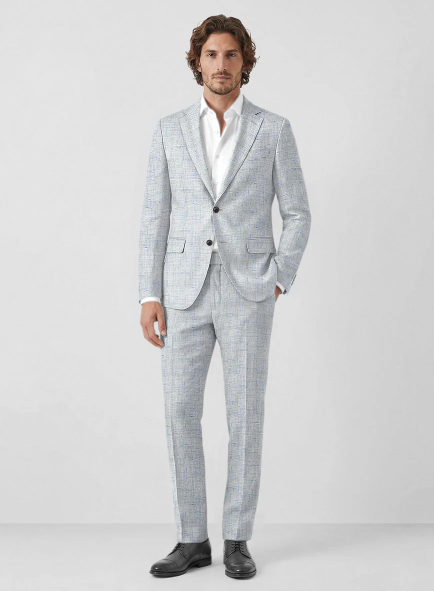 Solbiati Cloudweave Blue Linen Suit