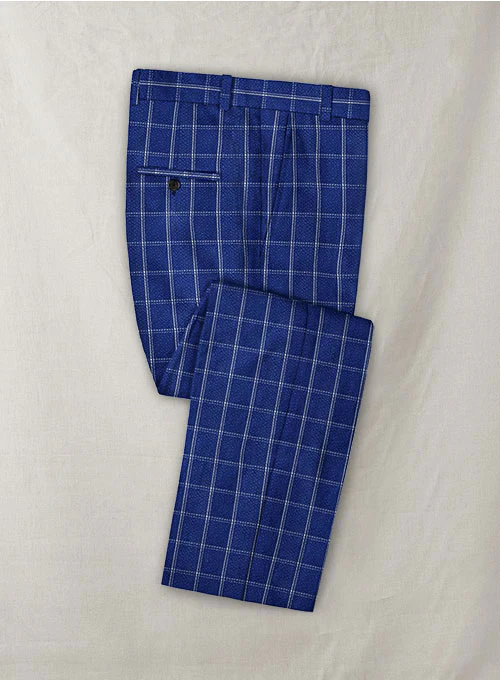 Solbiati Cobalt Blue Checks Seersucker Suit - Image 3