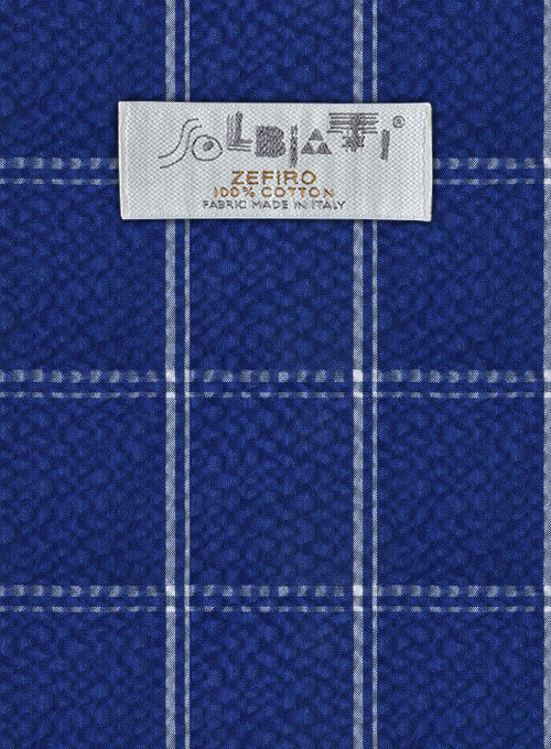Solbiati Cobalt Blue Checks Seersucker Suit - Image 4