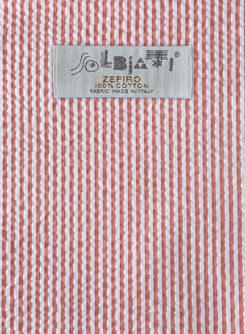 Solbiati Coral Red Seersucker Pants - Image 2