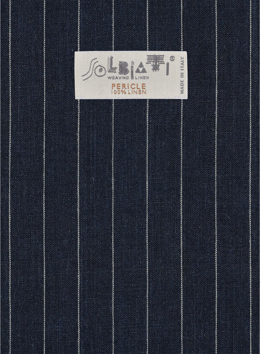 Solbiati Dark Blue Stripe Linen Jacket - Image 3