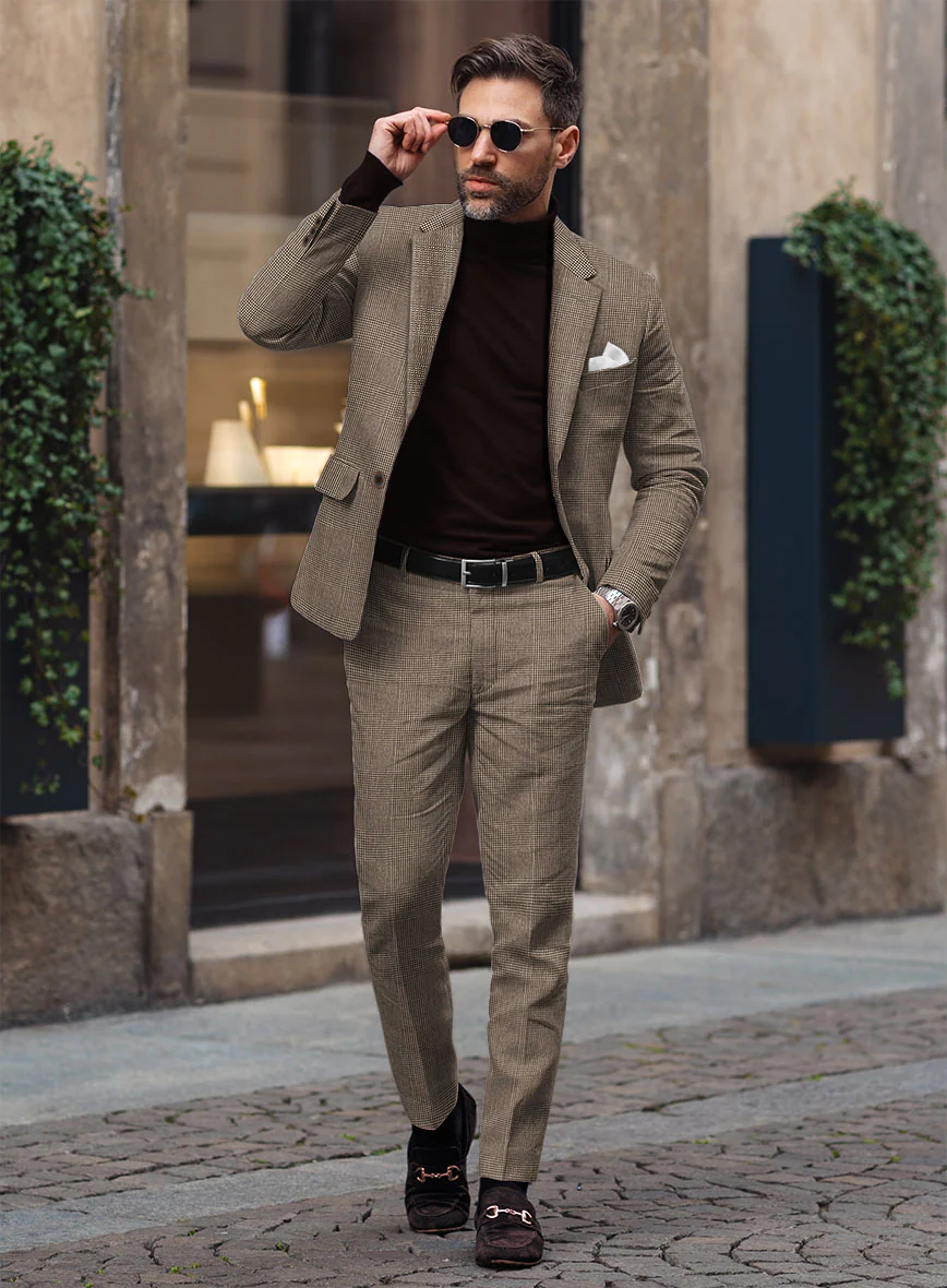 Solbiati Dark Brown Check Linen Suit - Image 2