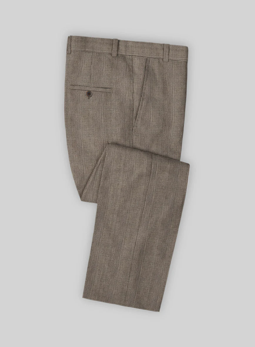 Solbiati Dark Brown Check Linen Suit - Image 6