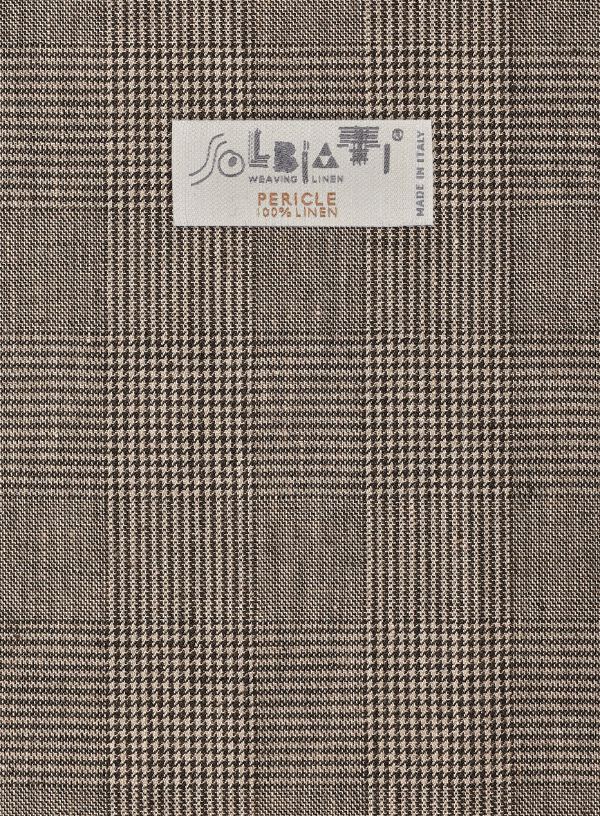Solbiati Dark Brown Check Linen Suit - Image 7
