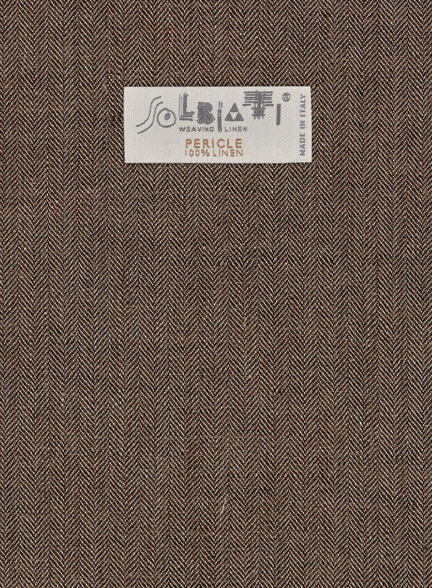 Solbiati Dark Brown Herringbone Linen Suit - Image 7