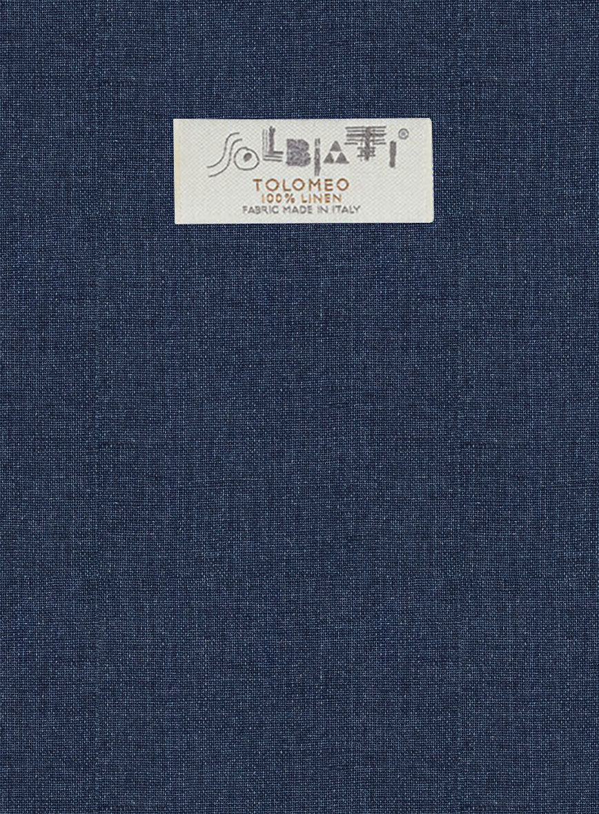 Solbiati Denim Dark Blue Linen Jacket - Image 3