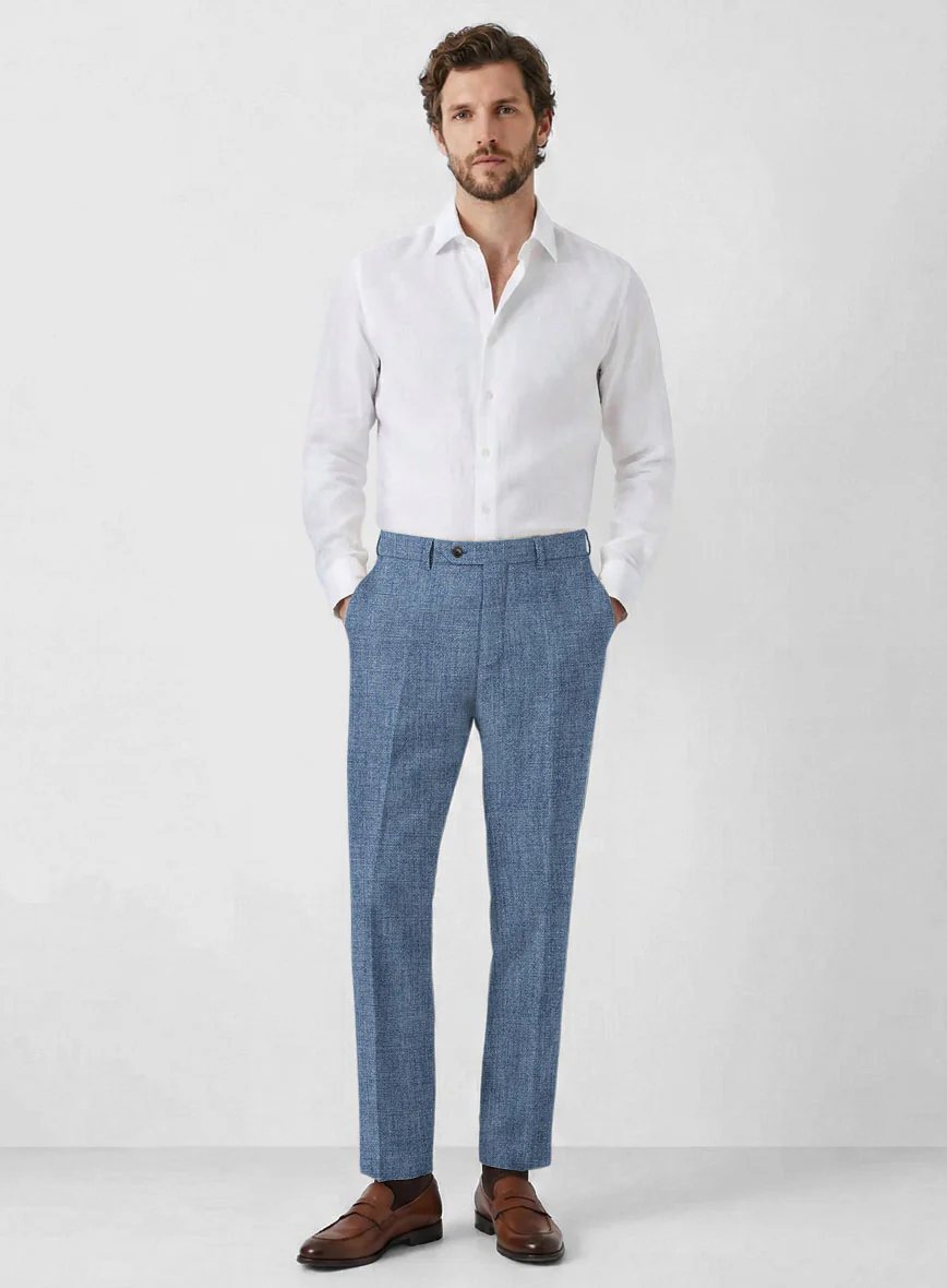 Solbiati Denim Light Blue Linen Pants - Image 3