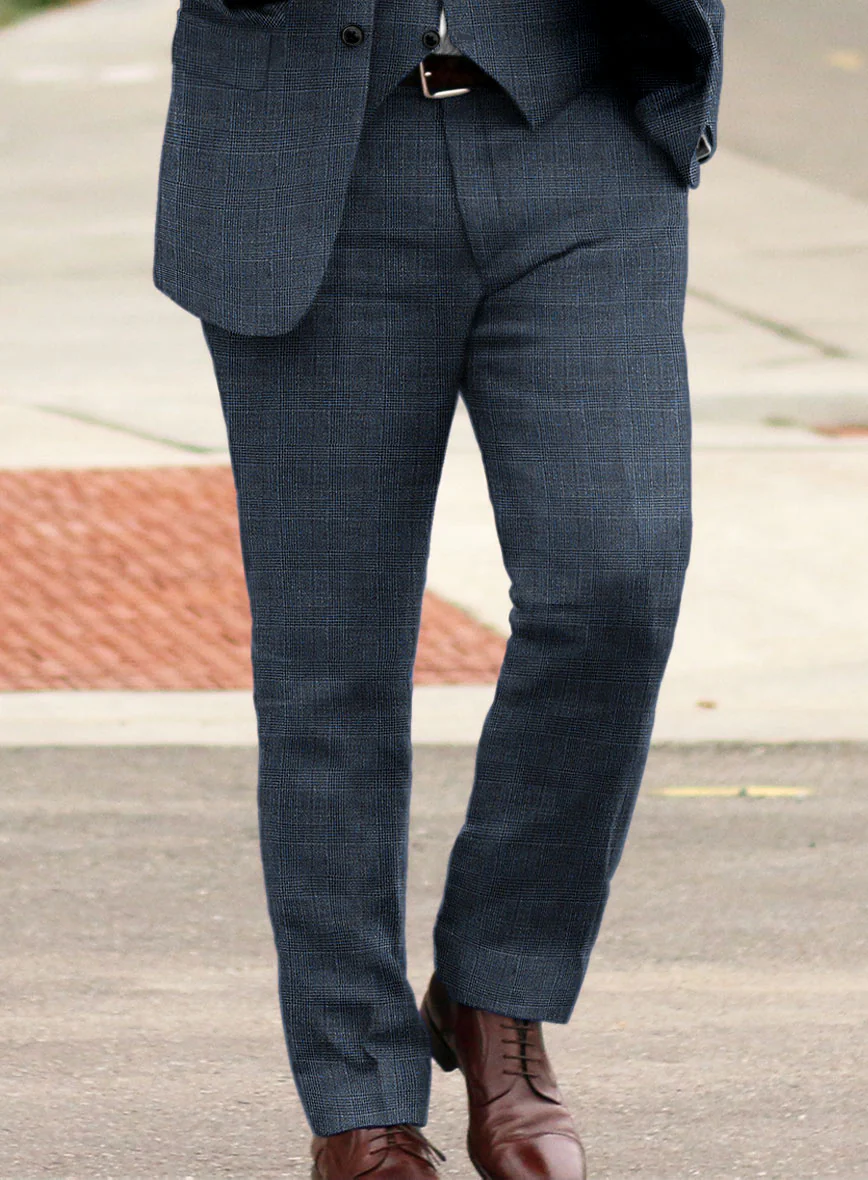 Solbiati Empire Blue Glen Linen Suit - Image 5