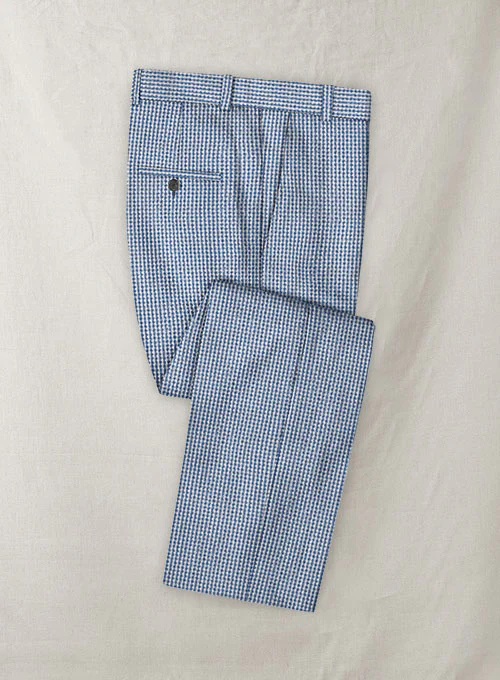 Solbiati Gingham Blue Seersucker Suit - Image 4
