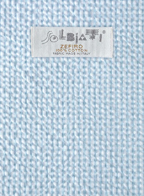 Solbiati Gingham Light Blue Seersucker Pants - Image 2