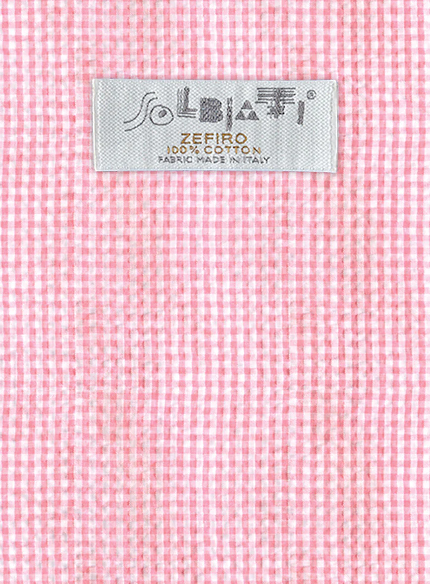 Solbiati Gingham Pink Seersucker Pants - Image 2