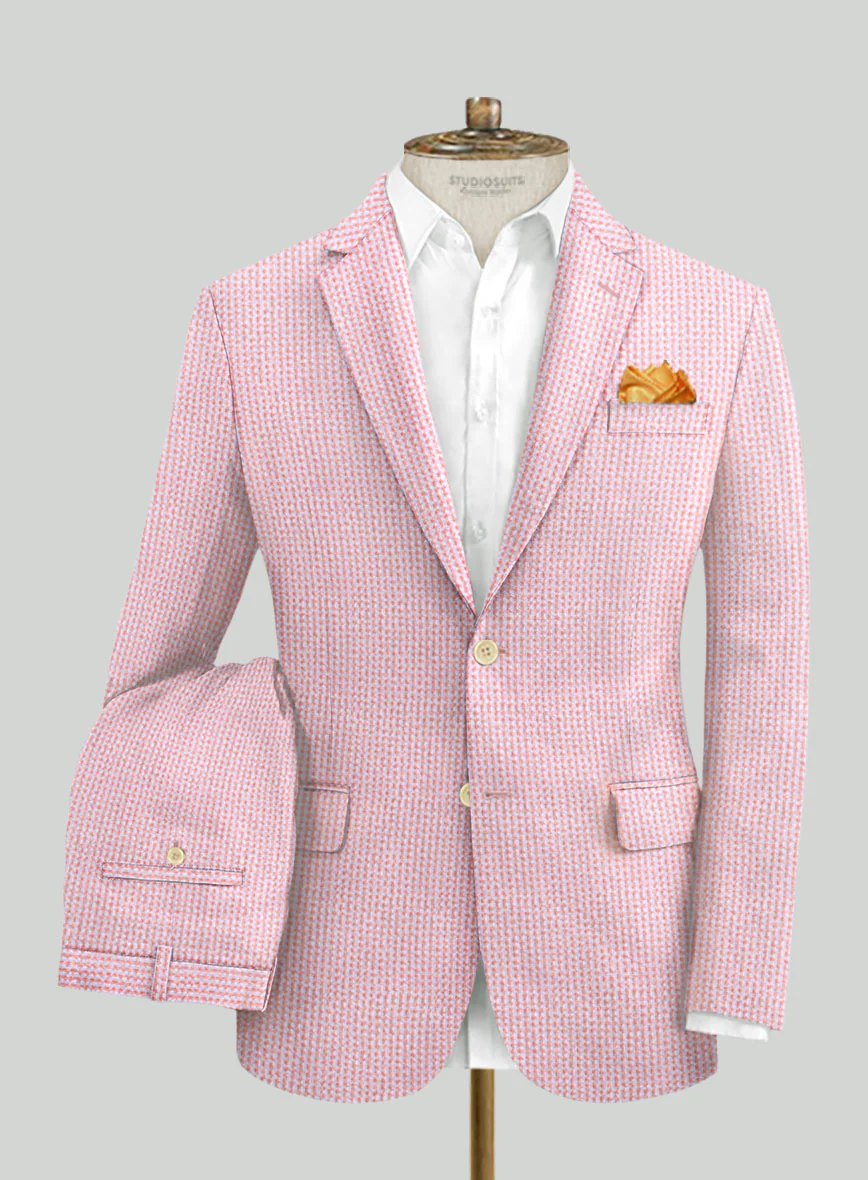Solbiati Gingham Pink Seersucker Suit