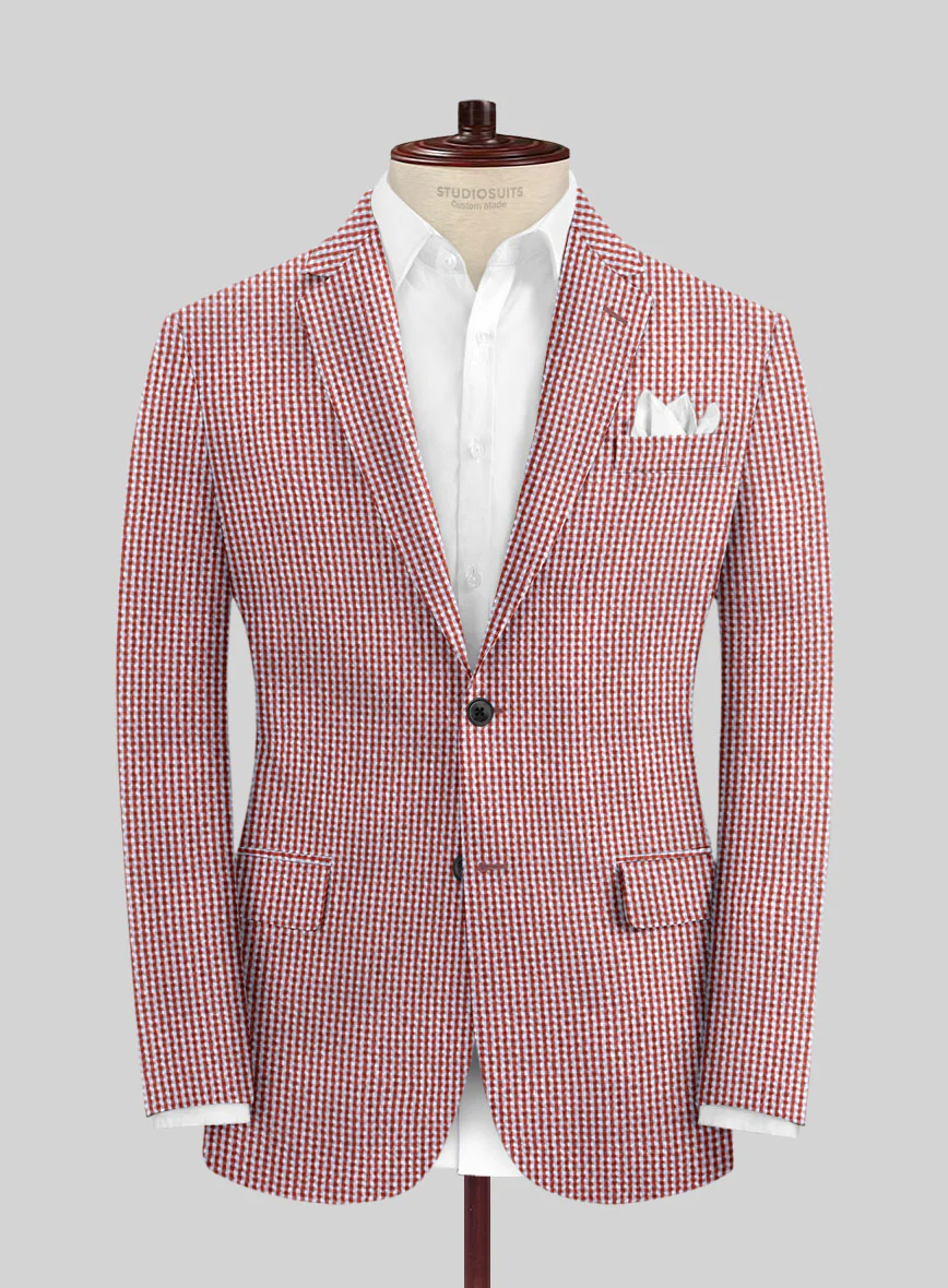 Solbiati Gingham Red Seersucker Suit - Image 2