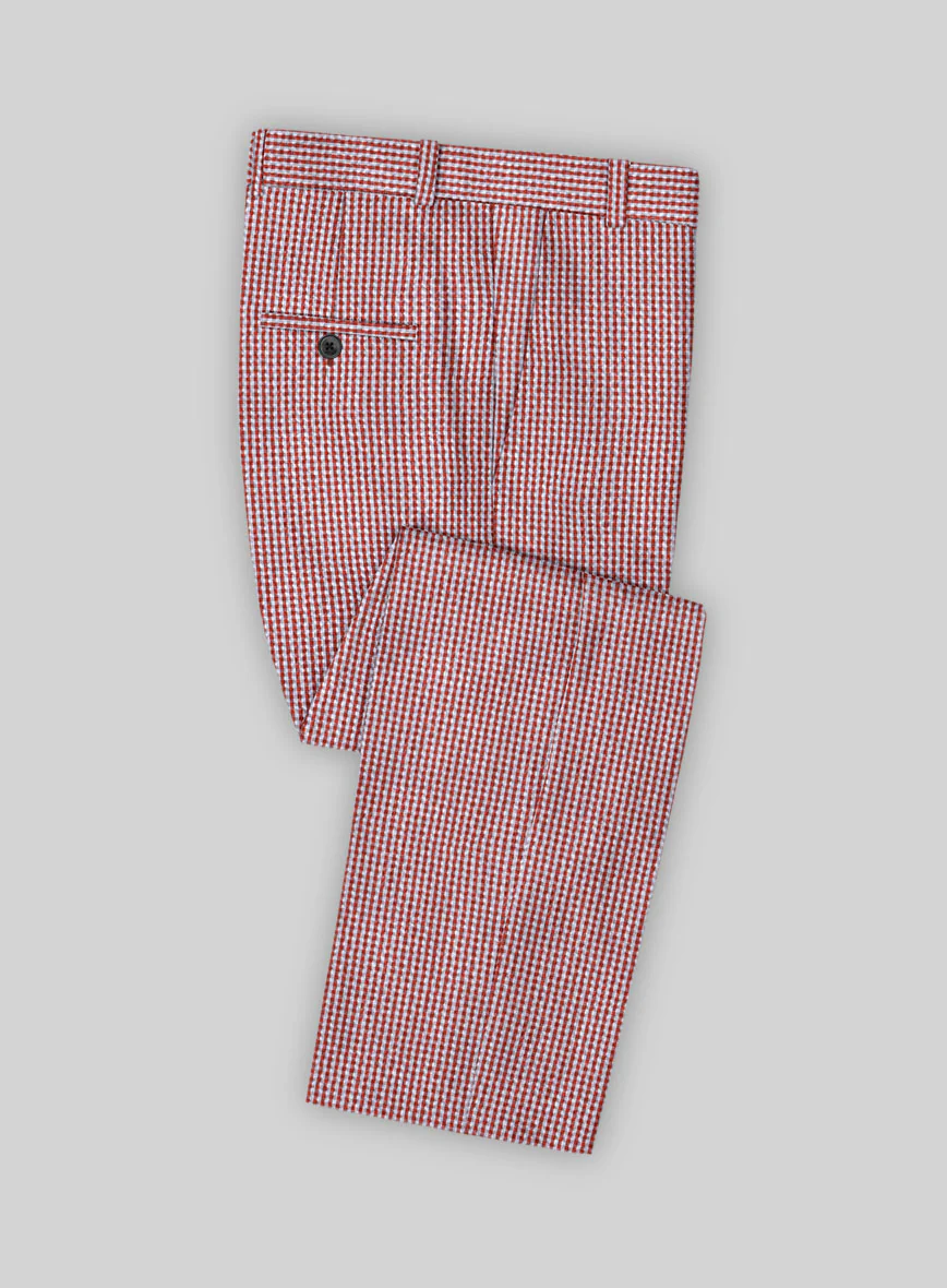 Solbiati Gingham Red Seersucker Suit - Image 3