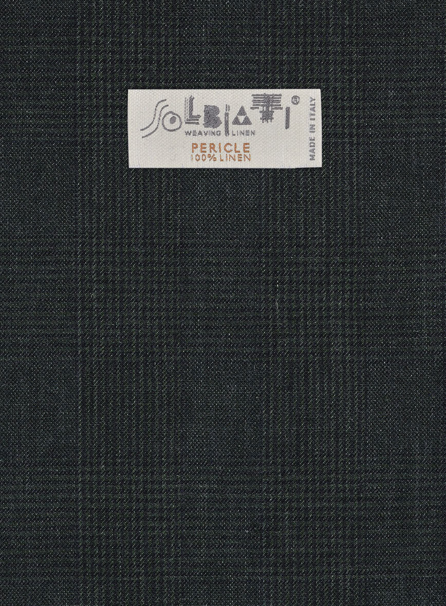 Solbiati Green Check Linen Pants - Image 3