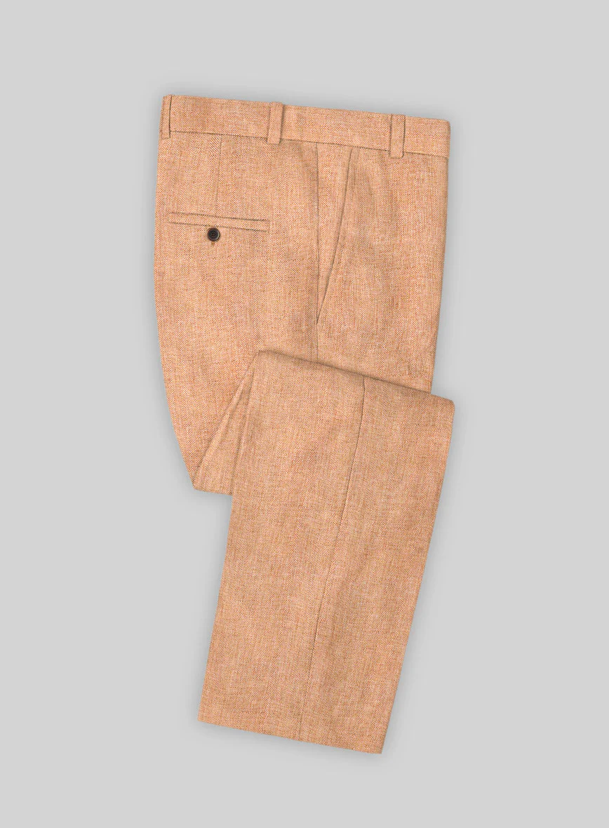 Solbiati Herringbone Orange Linen Suit - Image 5