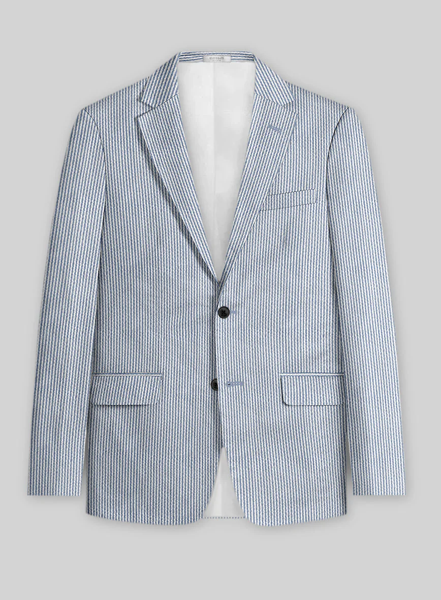 Solbiati Light Blue Seersucker Jacket