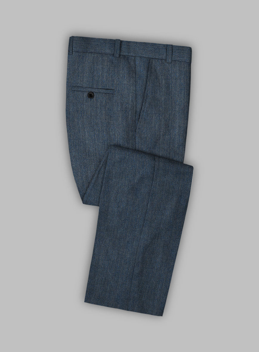 Solbiati Mid Blue Herringbone Linen Suit - Image 5
