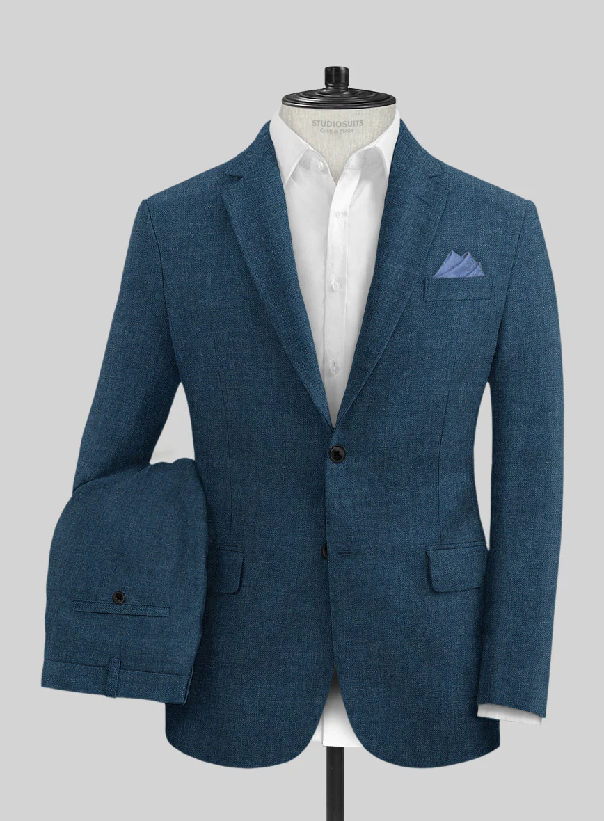 Solbiati Pericle Casa Blue Linen Suit