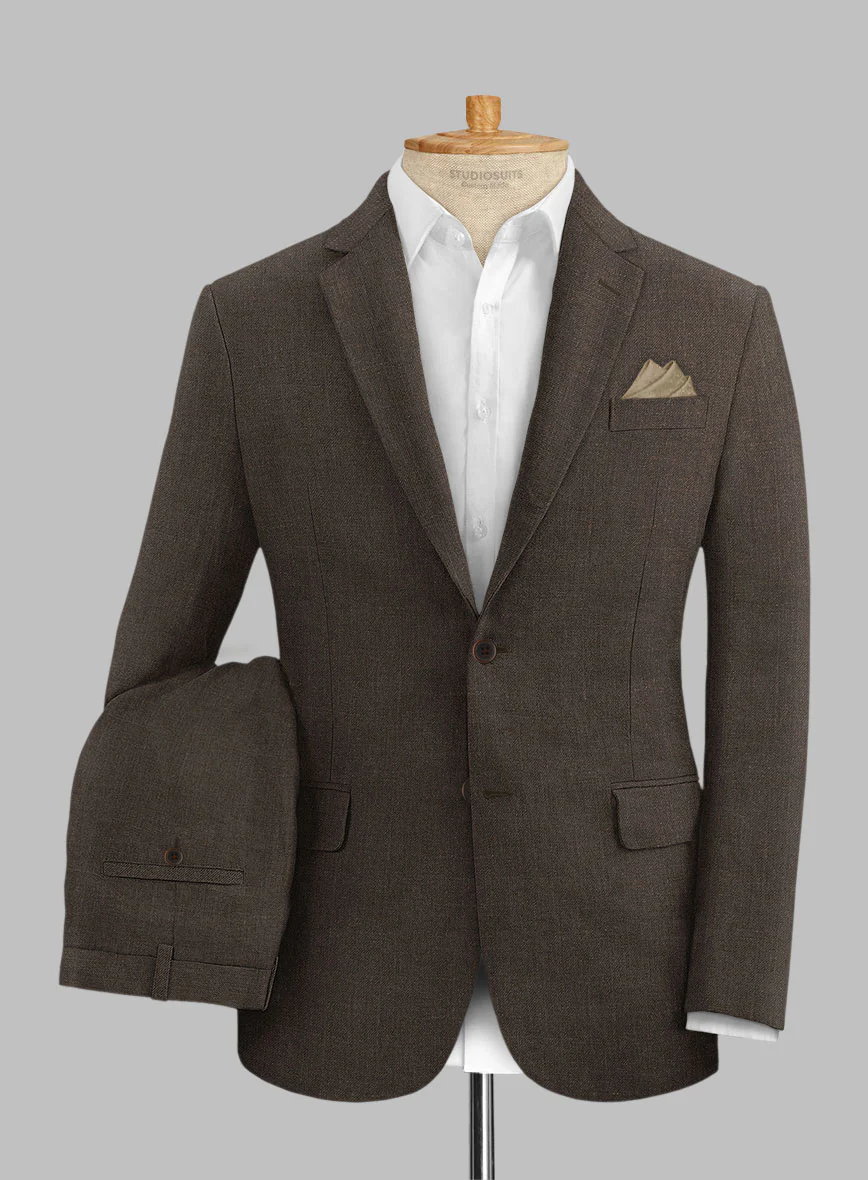 Solbiati Pericle Dark Brown Linen Suit