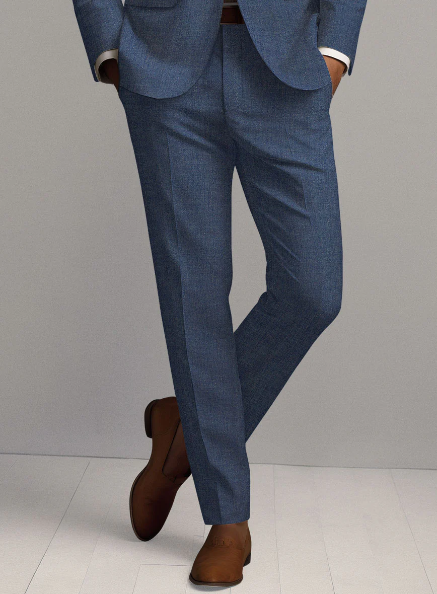Solbiati Pericle Denim Blue Linen Pants - Image 2