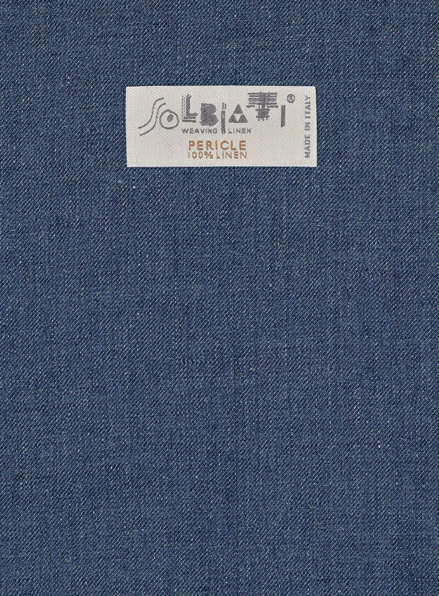 Solbiati Pericle Denim Blue Linen Pants - Image 3