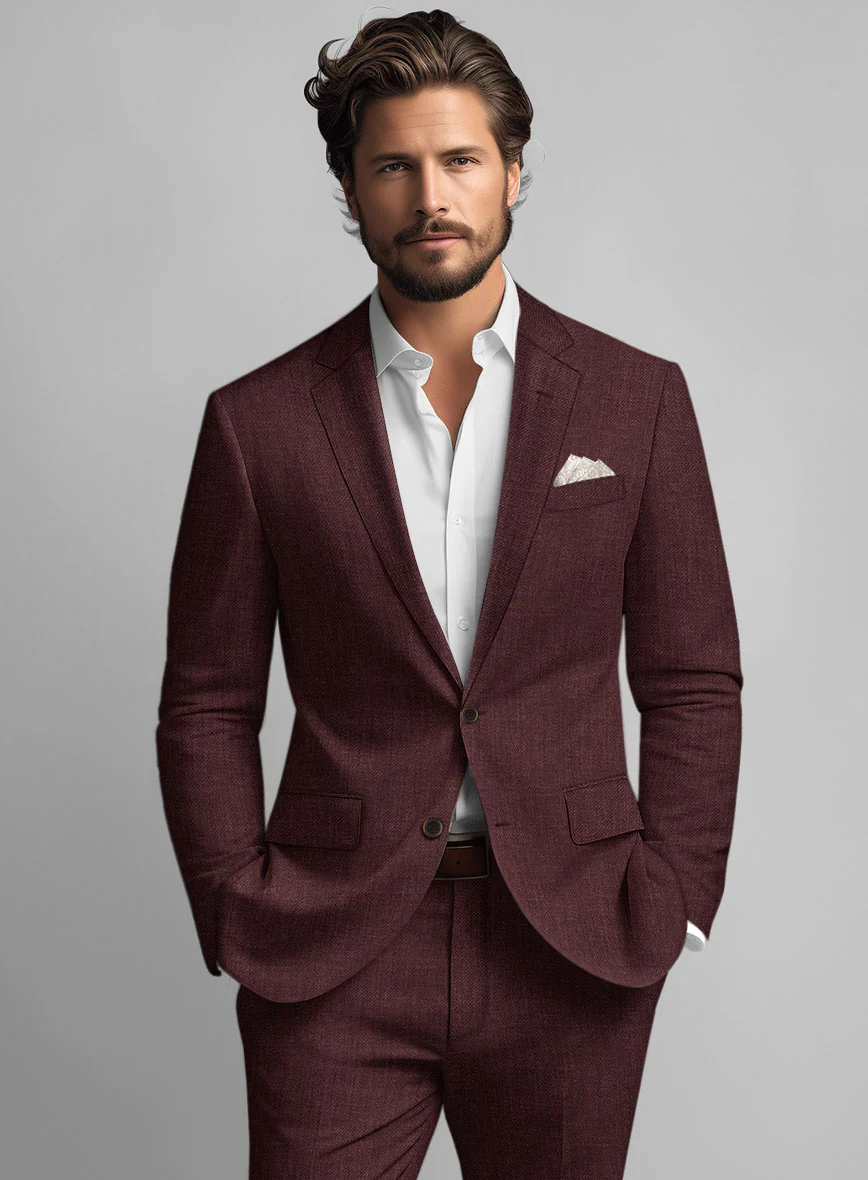 Solbiati Pericle Wine Linen Jacket - Image 2