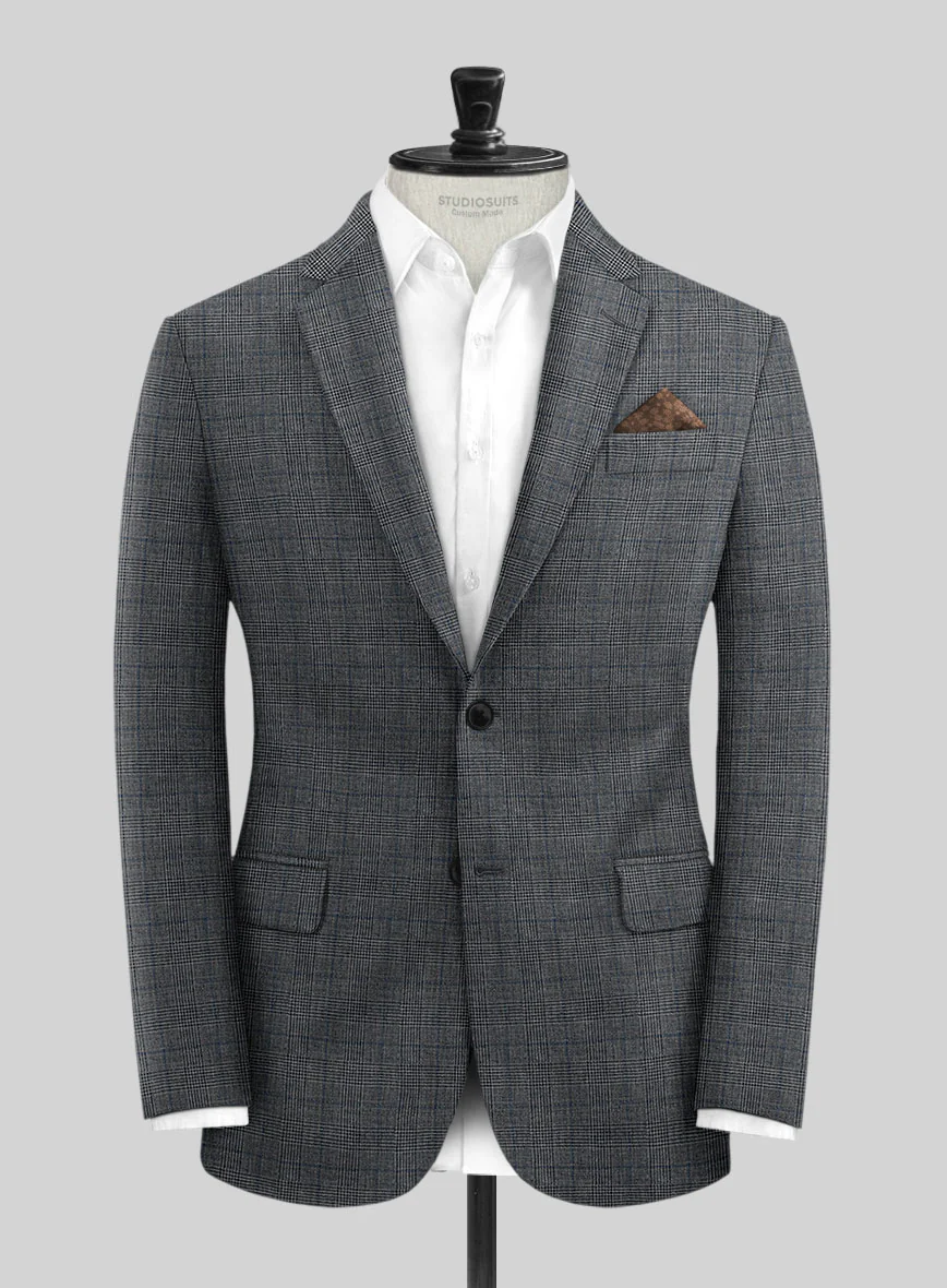 Solbiati Slate Blue Glen Linen Suit - Image 3