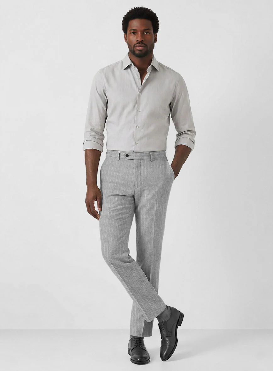 Solbiati Stone Gray Stripe Linen Suit - Image 7