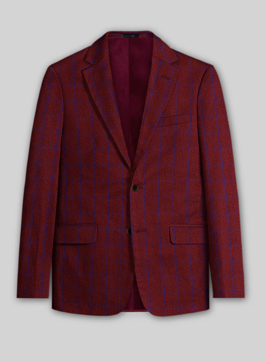 Solbiati Wine Checks Seersucker Jacket