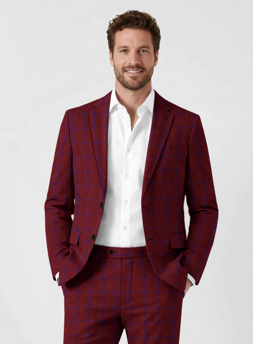 Solbiati Wine Checks Seersucker Jacket - Image 2