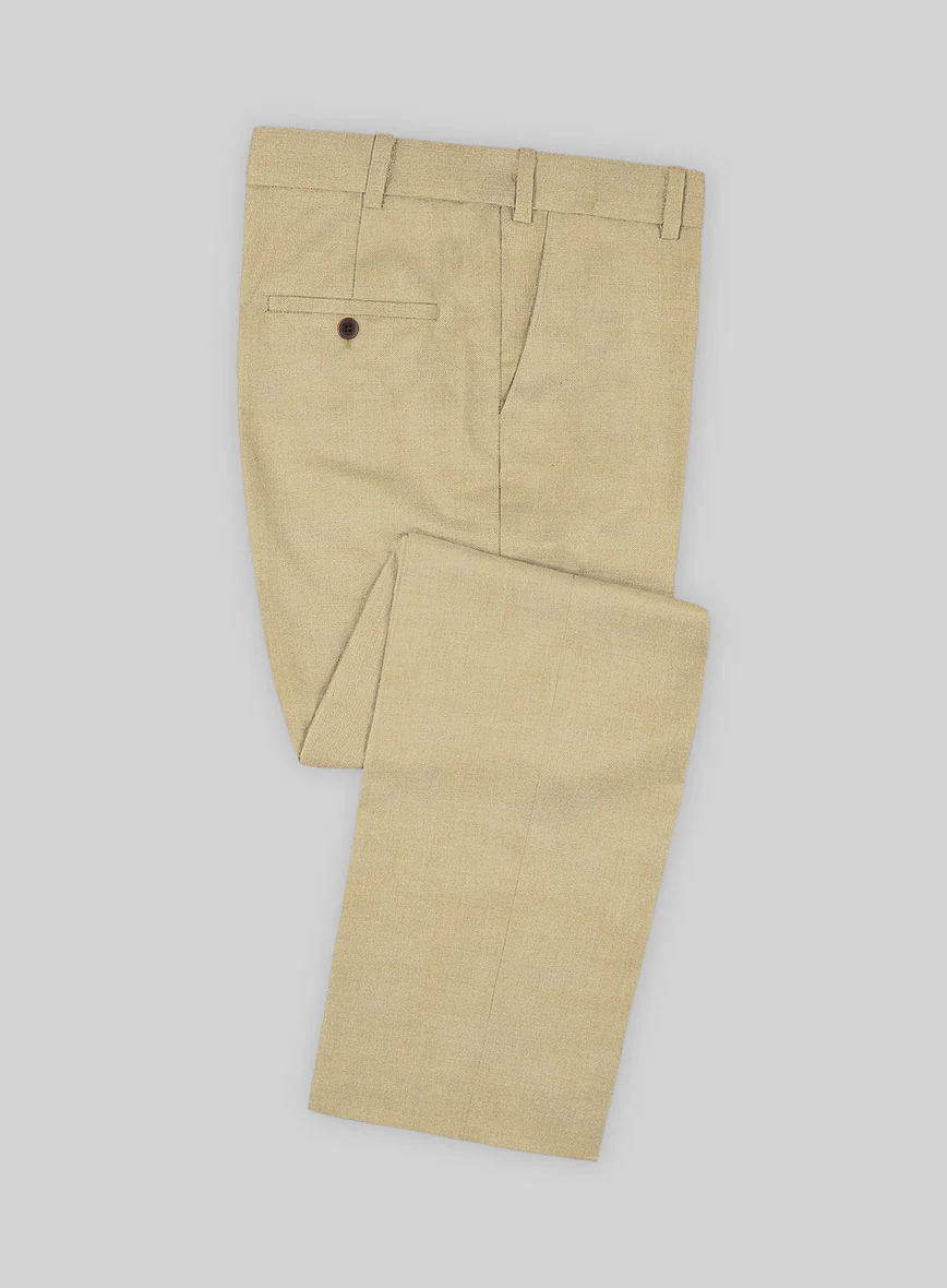 Stretch Beige Wool Suit - Image 5