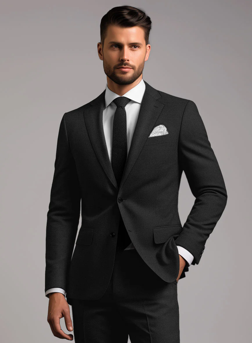 Stretch Black Wool Suit - Image 3