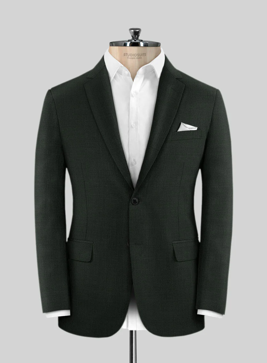 Stretch Green Wool Jacket - Image 2